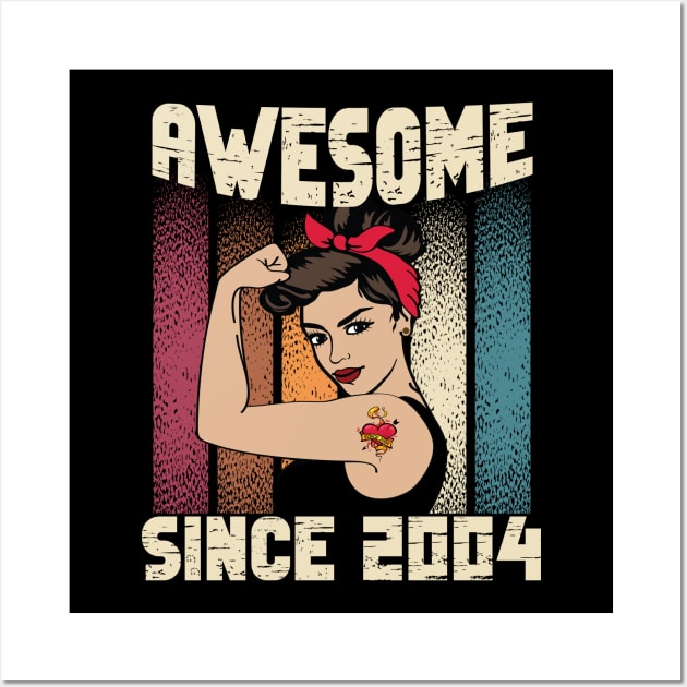 Awesome since 2004,18th Birthday Gift women 18 years old Birthday Wall Art by JayD World